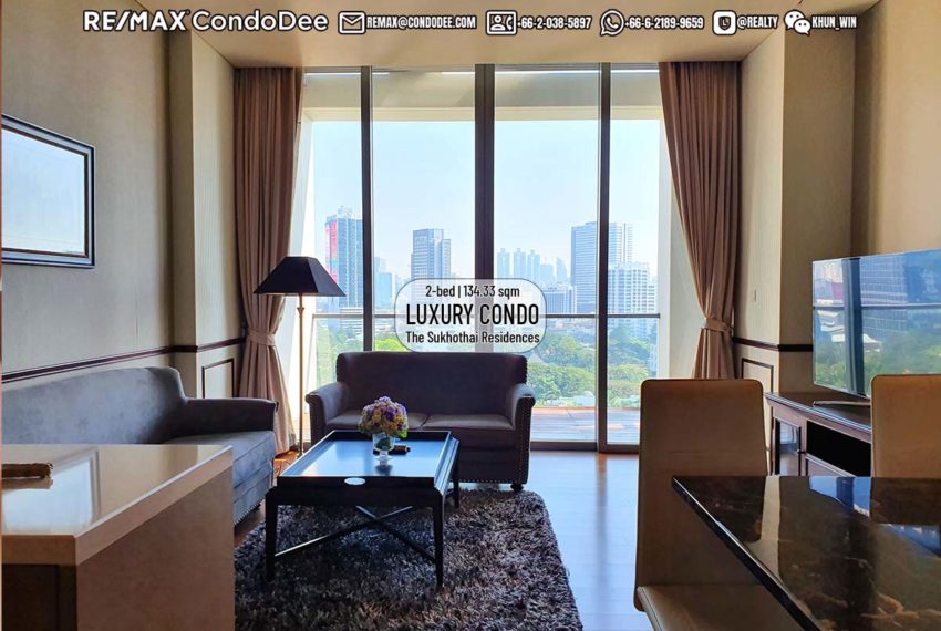 Luxury Bangkok Condo sale Sukhothai Residences - living