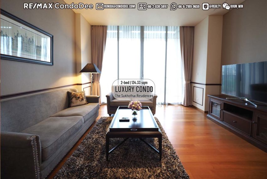 Luxury Bangkok Condo sale Sukhothai Residences - living room