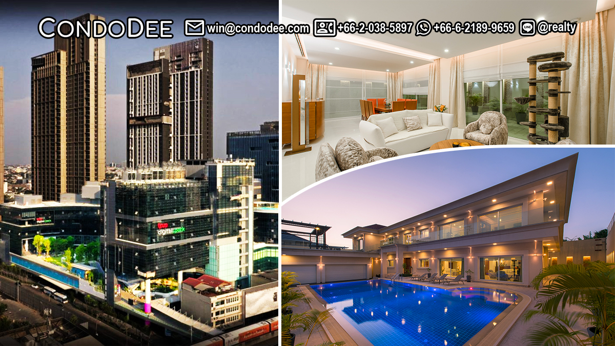 This luxury Bangkok villa features exceptional quality of construction and materials and is located on Soi Sukhumvit 101 near True Digital Park and Phunawiti BTS Station. It is available now for sale exclusively by CondoDee for serious inquiries only, please.