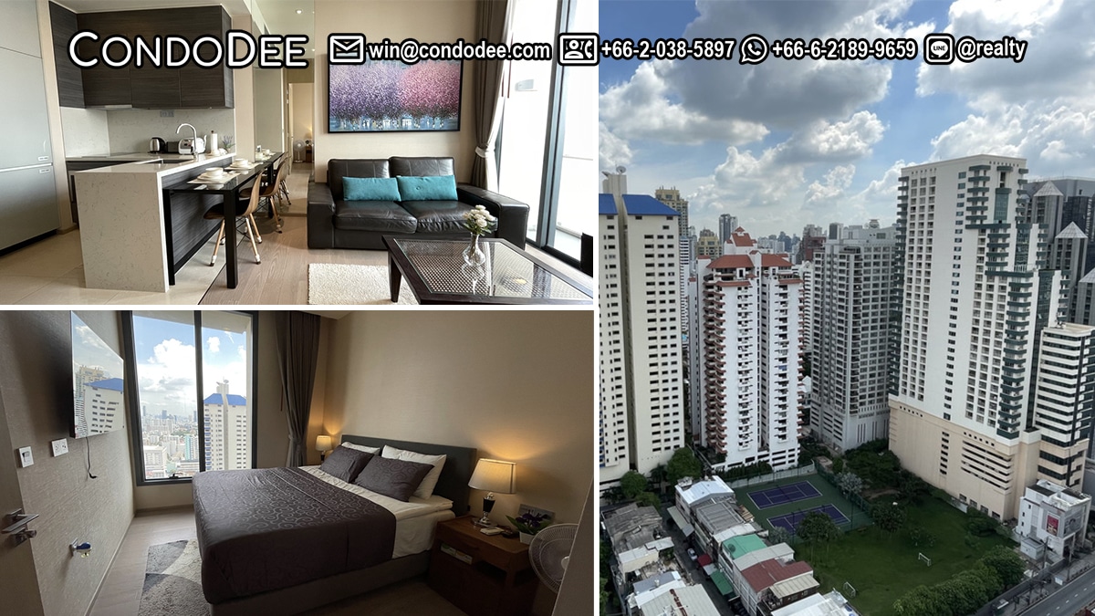 This luxury condo facing East on a high floor of The Esse Asoke condominium on Sukhumvit 21 in Bangkok CBD, is available now for sale.