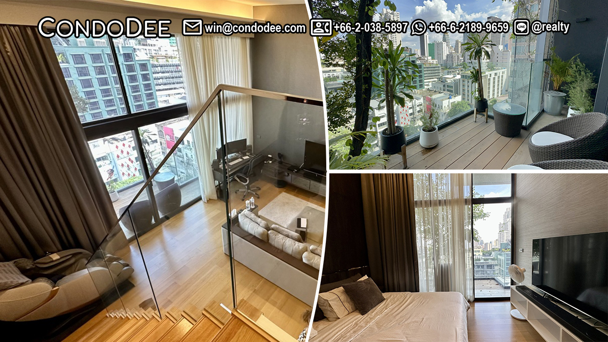 This luxury duplex condo is available now in a new and popular Siamese Exclusive Sukhumvit 31 condominium in Bangkok CBD