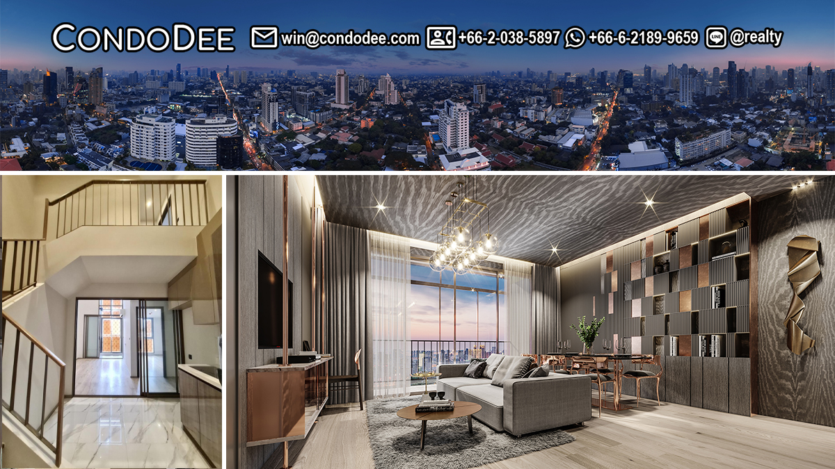 This luxury duplex in Ekkamai is a new 1-bedroom unit available now at a special promotional price for foreign owners only by CondoDee Eternal Property in Bangkok CBD