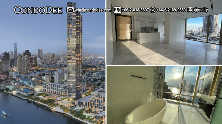 This luxury new condo on a river-side in Silom is available now in a prestigious Four Seasons Private Residences condominium