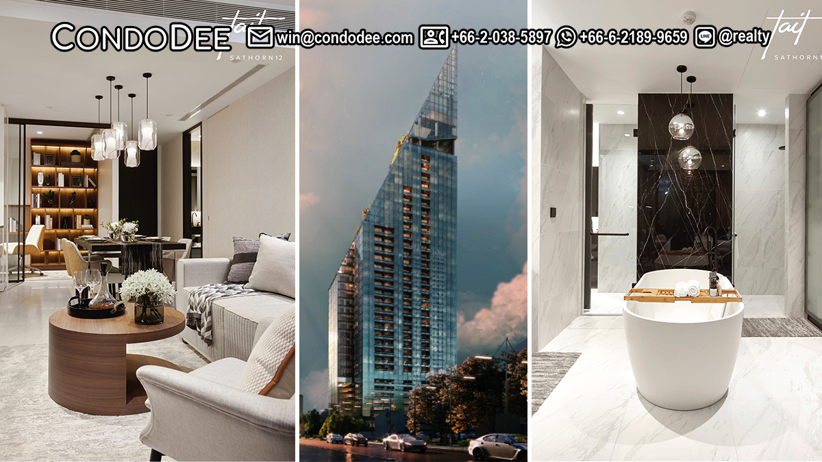 This luxury new condo in Sathorn is available now at a promotional price in Tait Sathorn 12 condominium that is almost completed and will be launched in Q3 2023.