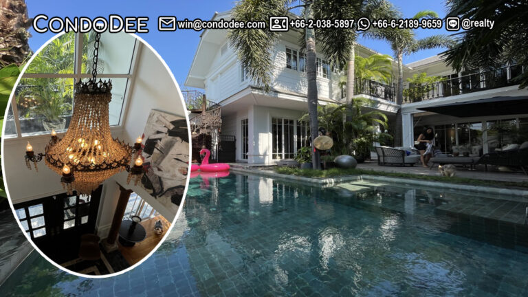 Luxury pool villa for sale in Sukhumvit 71 with chandelier and private swimming pool | บ้านหรูพร้อมสระว่ายน้ำในสุขุมวิท 71 พร้อมโคมไฟระย้า