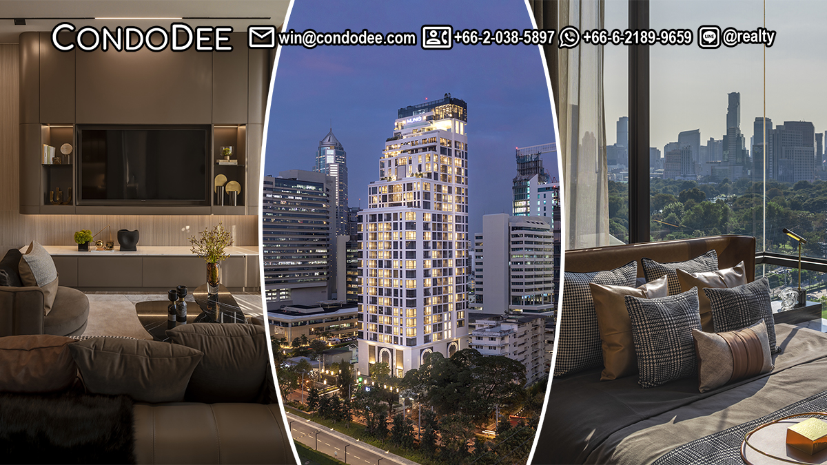 This luxury condo in Langsuan is available now at a 15% promotion by CondoDee in a luxurious MUNIQ Langsuan condominium near Lumpini Park in Bangkok CBD
