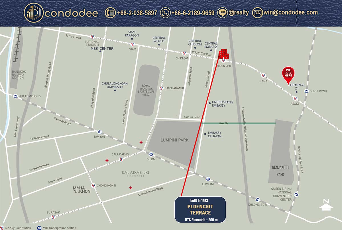 Spacious condo for sale at Ploenchit Terrace near BTS Ploenchit | คอนโดเพลินจิต เทอร์เรซ สำหรับขาย ใกล้บีทีเอส เพลินจิต