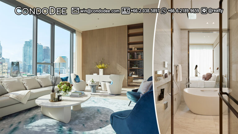 This is the most luxurious 1-bedroom condo available now for sale in Bangkok CBD in Langsuan near Lumpini Park