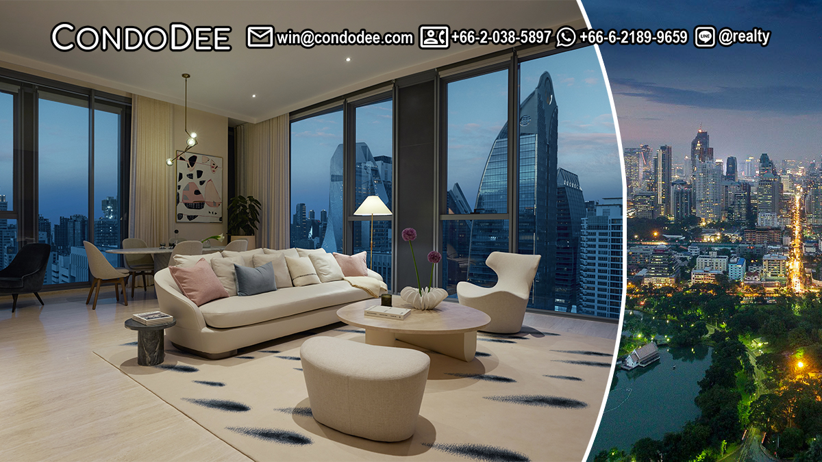 This is the most luxurious 2-bedroom condo available now for sale in Bangkok CBD in Langsuan near Lumpini Park