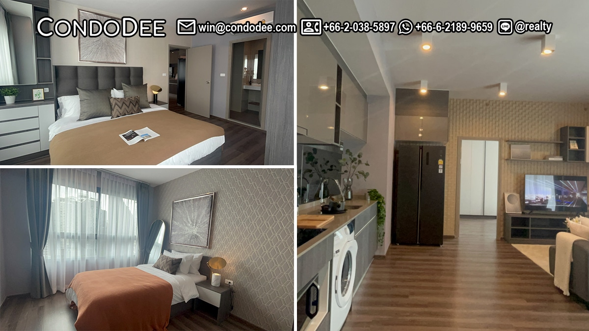 This new condo with 2 bedrooms near MRT Rama 9 is available now at a reasonable price in a luxury Ideo Rama 9 - Asoke condominium in Bangkok's new CBD