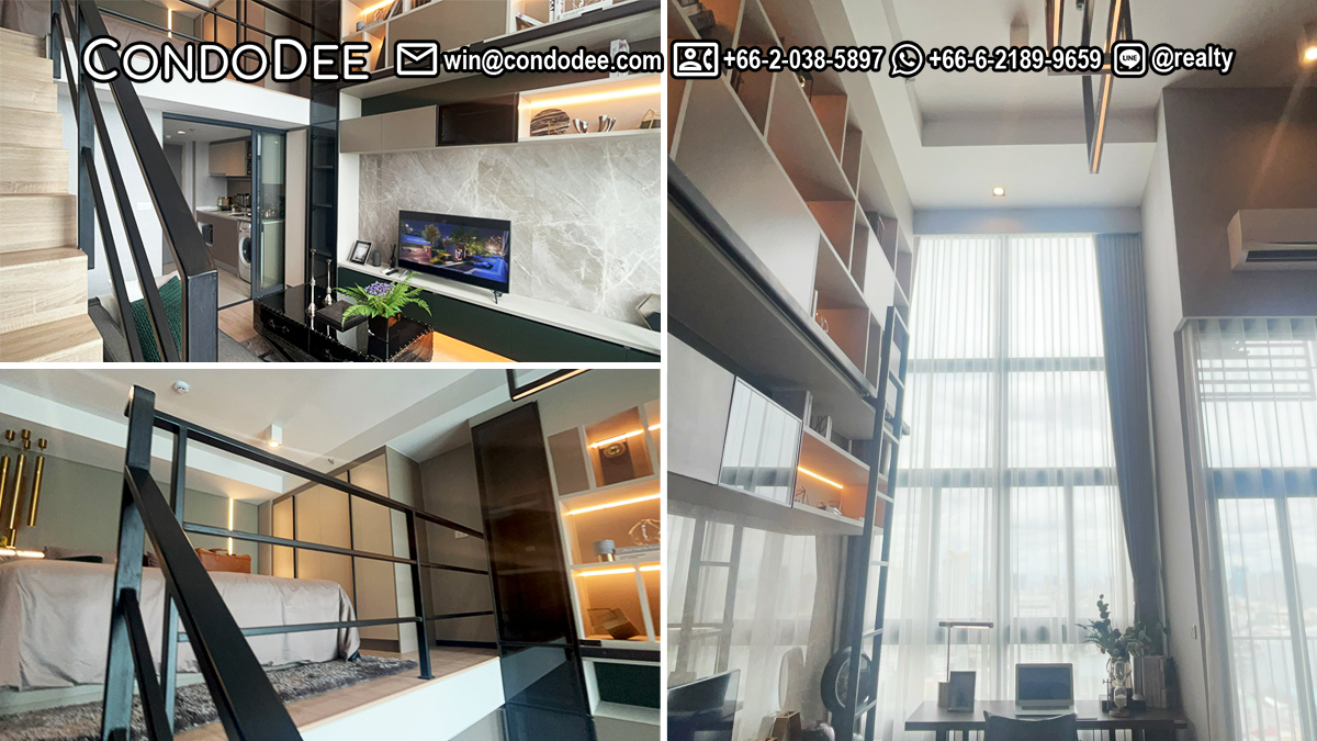 This new loft condo near MRT Rama 9 is available now at a reasonable price in a luxury Ideo Rama 9 - Asoke condominium in Bangkok's new CBD