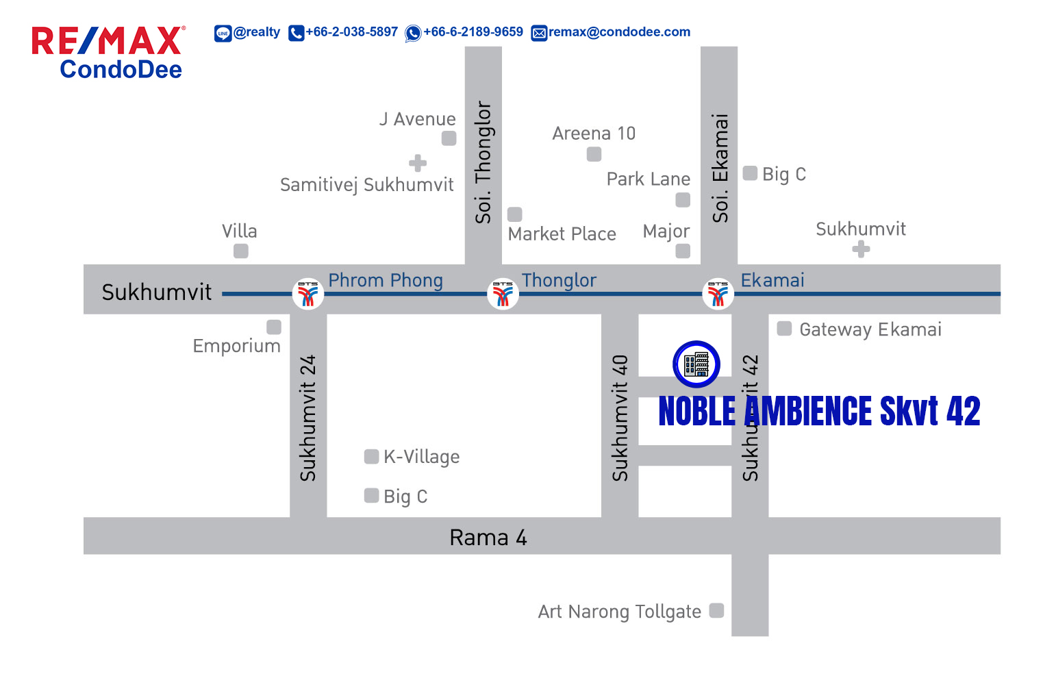 Noble Ambience Sukhumvit 42 Bangkok Low-Rise Condominium Near BTS Ekkamai