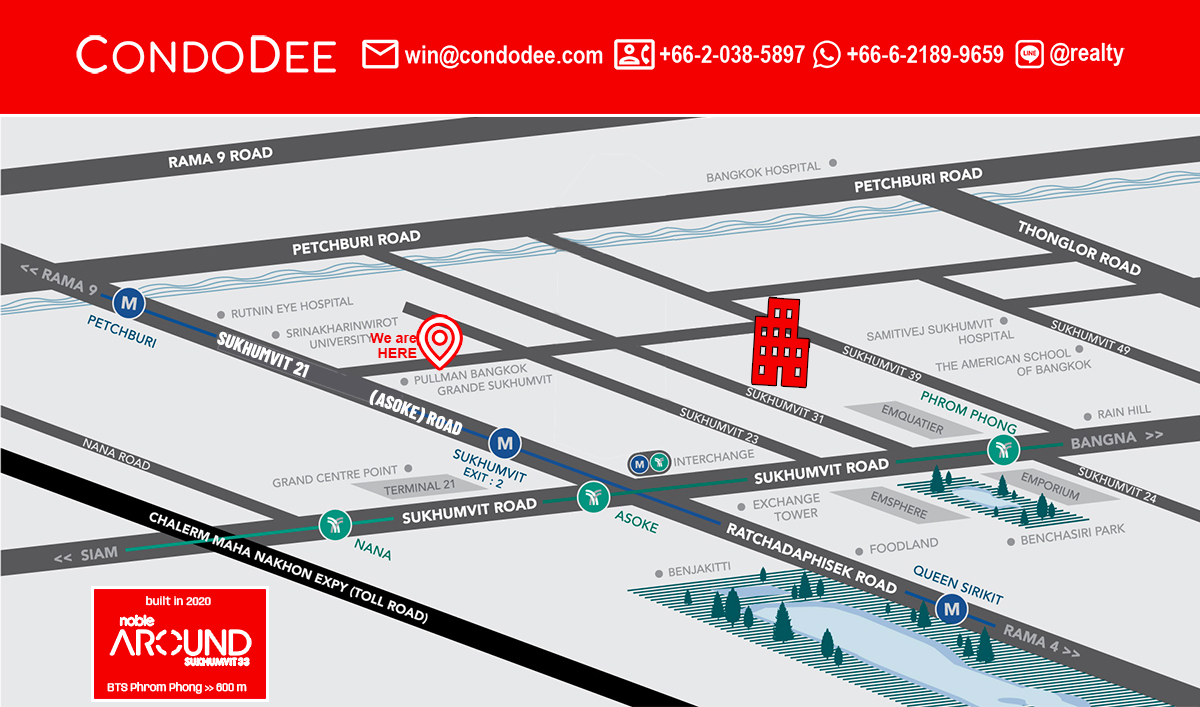 Noble Around Sukhumvit 33 luxury Bangkok condo for sale near BTS Phrom Phong was constructed in 2020