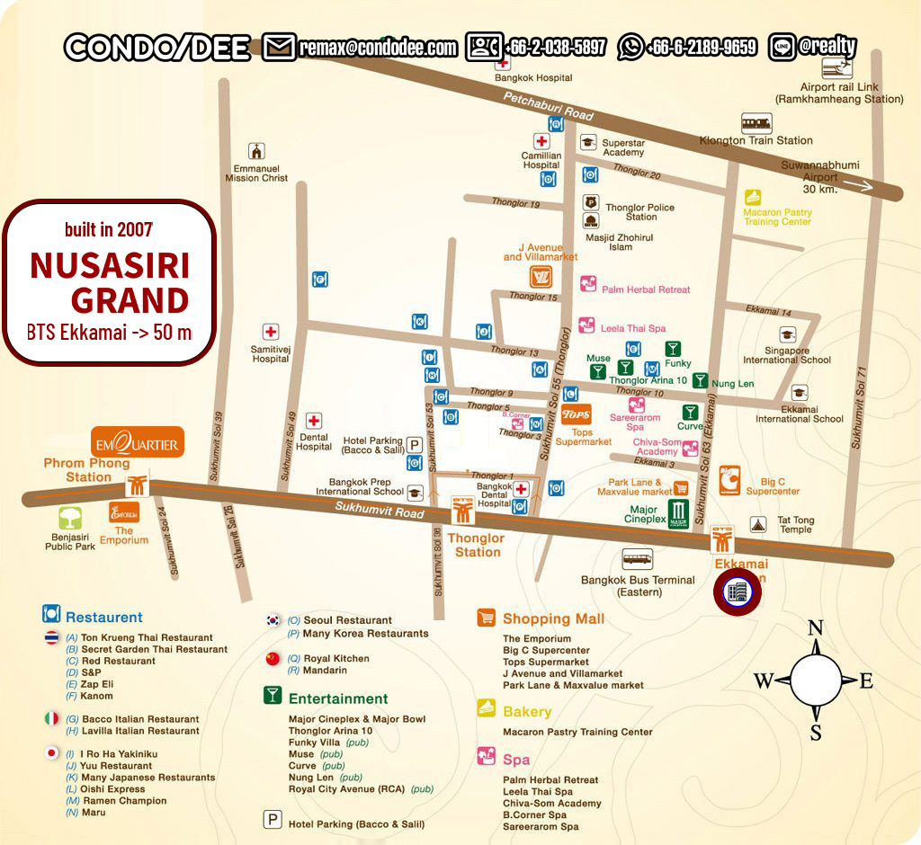Nusasiri Grand Bangkok Condo In Sukhumvit 42 Condominium Near BTS Ekkamai