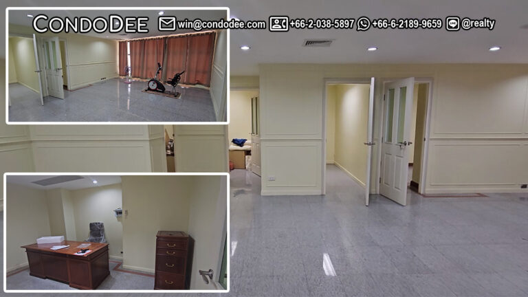 This office for sale is located near BTS Nana. It's available at a very reasonable price in a residential building in a quiet area of low Sukhumvit.