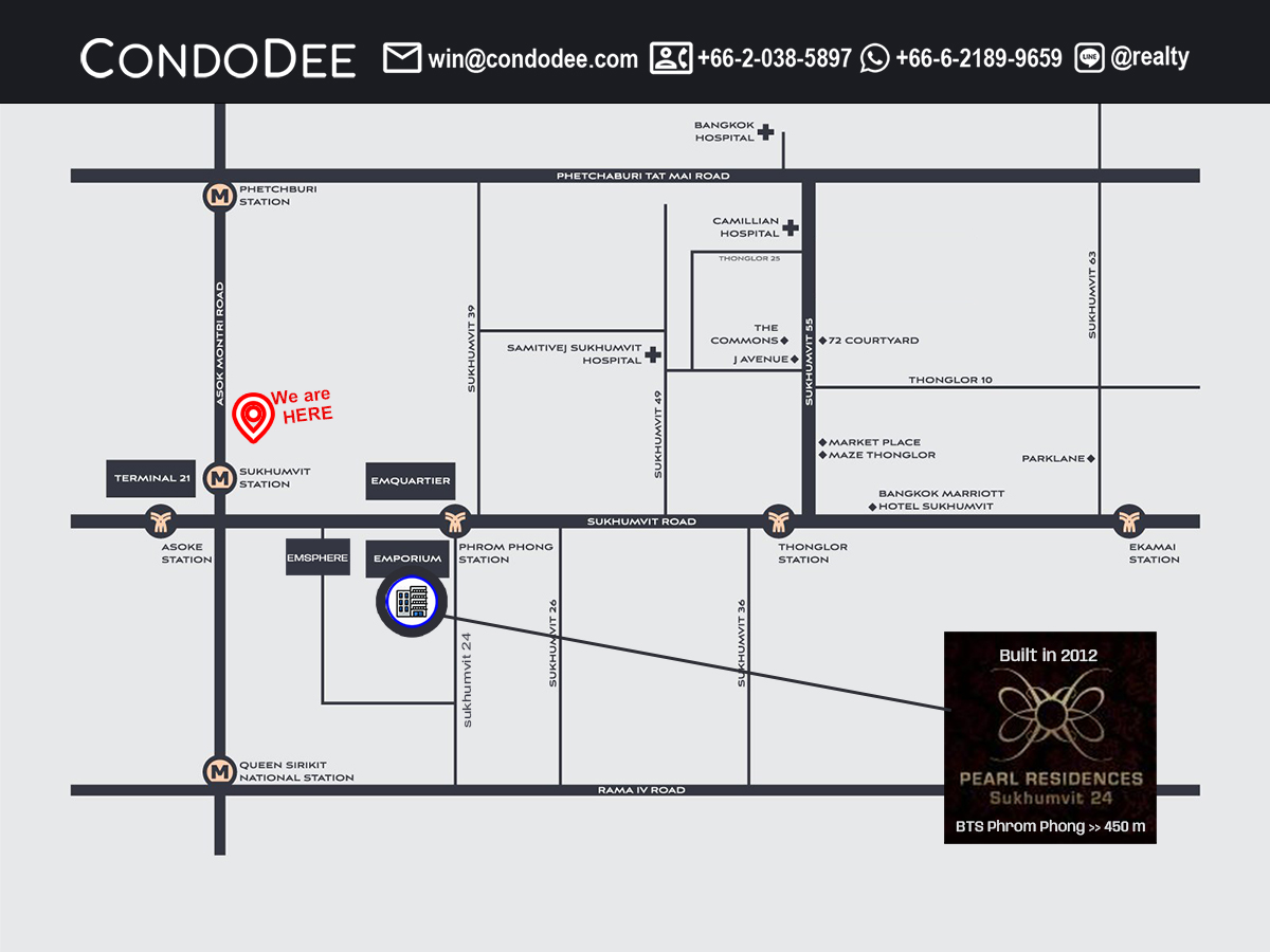 Pearl Residences Sukhumvit 24 is a low-rise condo for sale near BTS Phrom Phong in Bangkok CBD that was built in 2012