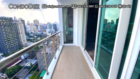 This penthouse triplex with a vast private garden is available now in a popular Wind Sukhumvit 23 condominium near Srinakharinwirot University and BTS Asoke