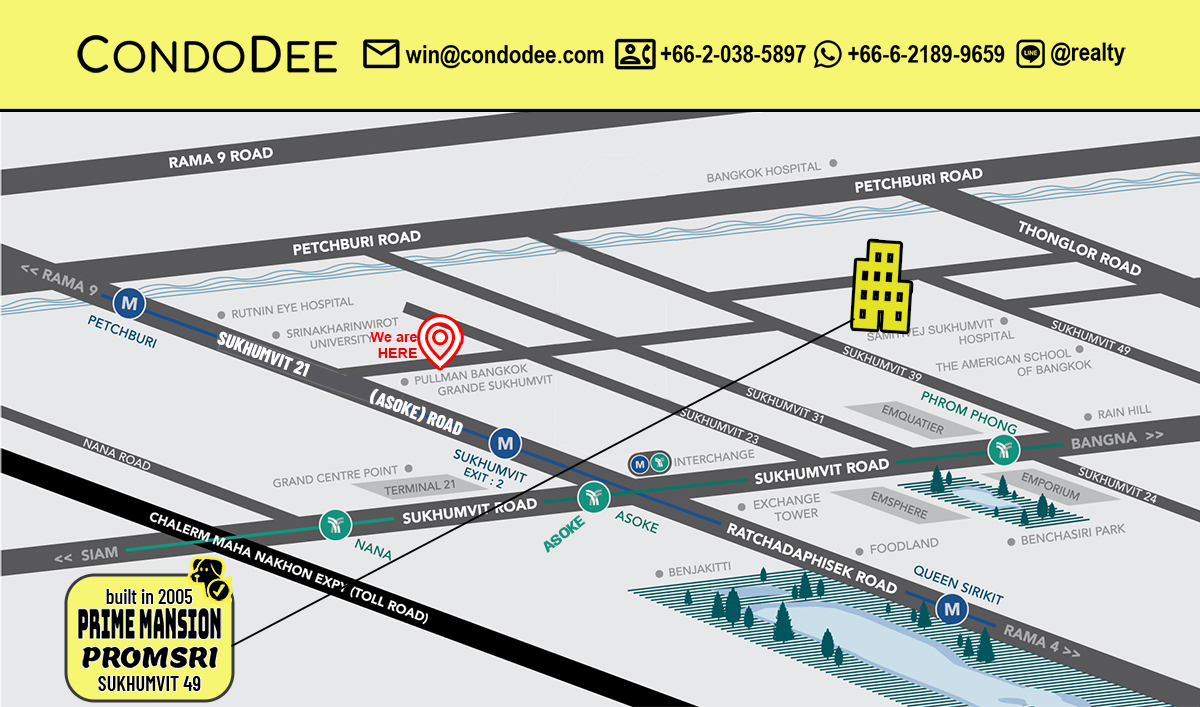 Prime Mansion Promsri Sukhumvit 49 condo for sale in Phrom Phong in Bangkok CBD was built in 2005