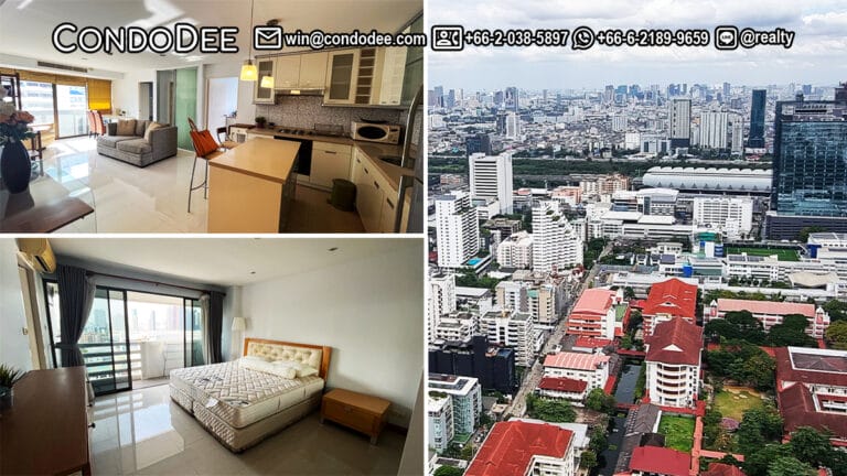 This renovated condo near one of the best international schools in Bangkok is available now in the Ruamjai Heights condominium on Sukhumvit 156 in Bangkok CBD