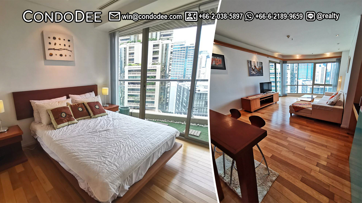 This renovated condo near the park is available now in a popular pet-friendly The Lakes condominium located near BTS Asoke and MRT Sukhumvit