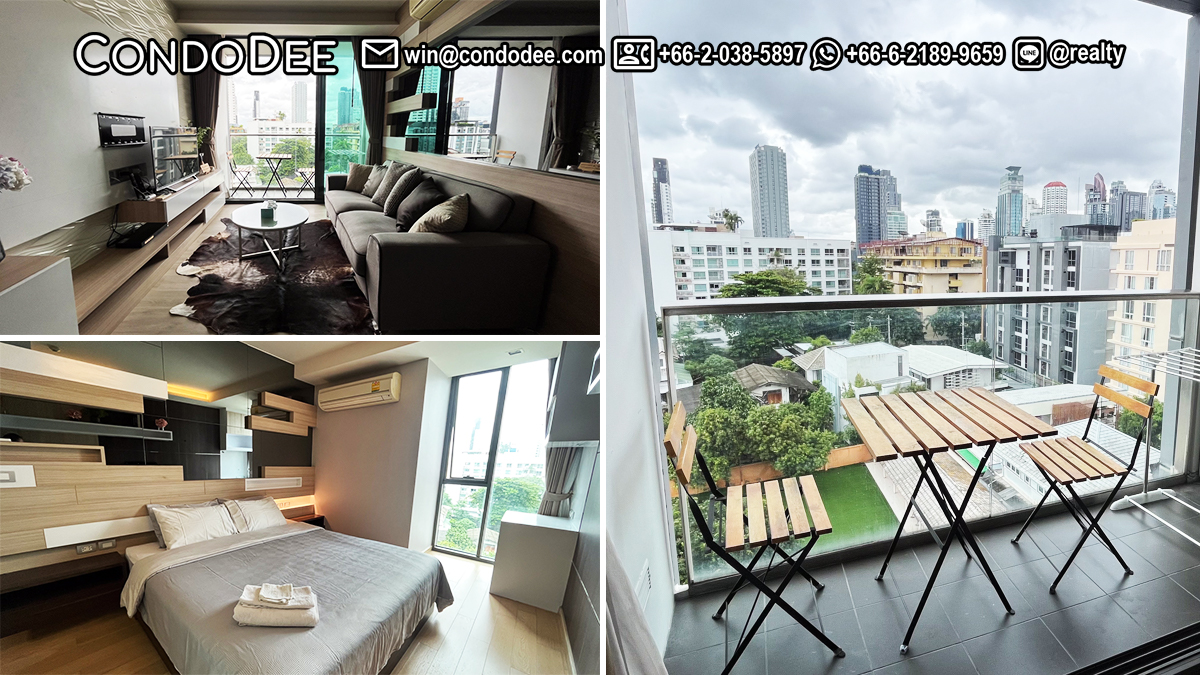 This renovated condo on Sukhumvit 49 is available now for sale in a popular Via 49 by Sansiri condominium located near Samitivej Sukhumvit Hospital in Bangkok CBD