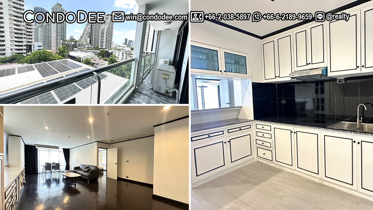 This renovated large condo is available now in Phrom Phon in Baan Prompong Sukhumvit 39 condominium in Bangkok CBD