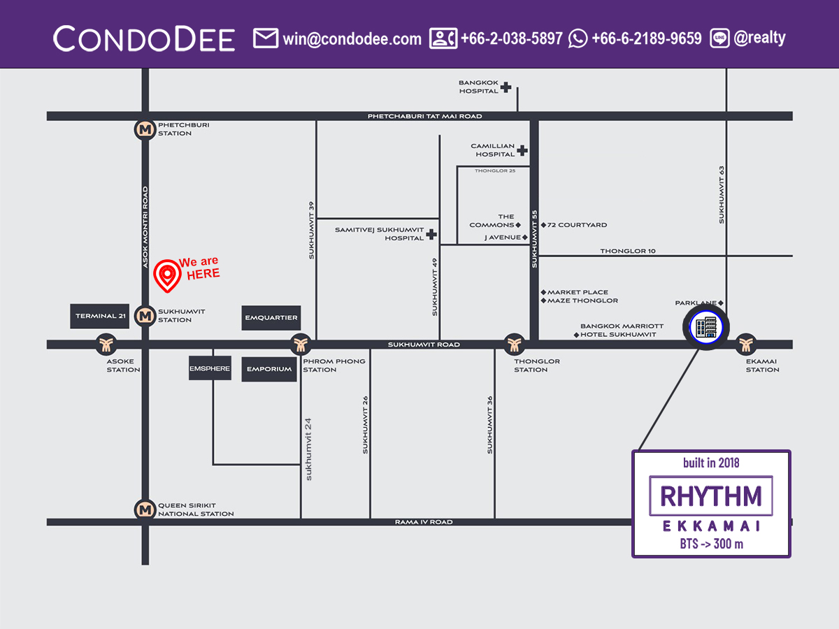 Rhythm Ekkamai Sukhumvit 63 condo for sale in Bangkok near BTS was developed by AP (Thailand) PCL and completed in 2018