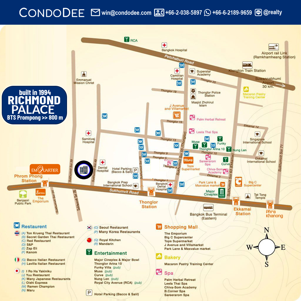 Richmond Palace Sukhumvit 43 condo for sale in Bangkok was built in 1994