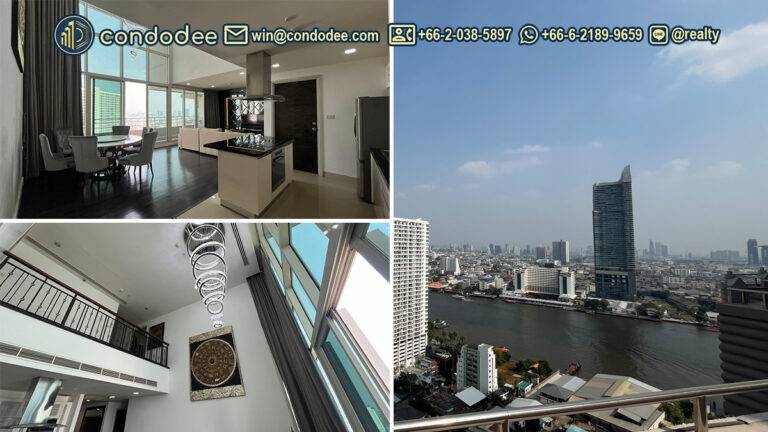 Luxury riverside penthouse triplex with large balconies and beautiful river views | เพนท์เฮ้าส์ริมแม่น้ำหรูหราพร้อมระเบียงใหญ่และวิวแม่น้ำที่สวยงาม