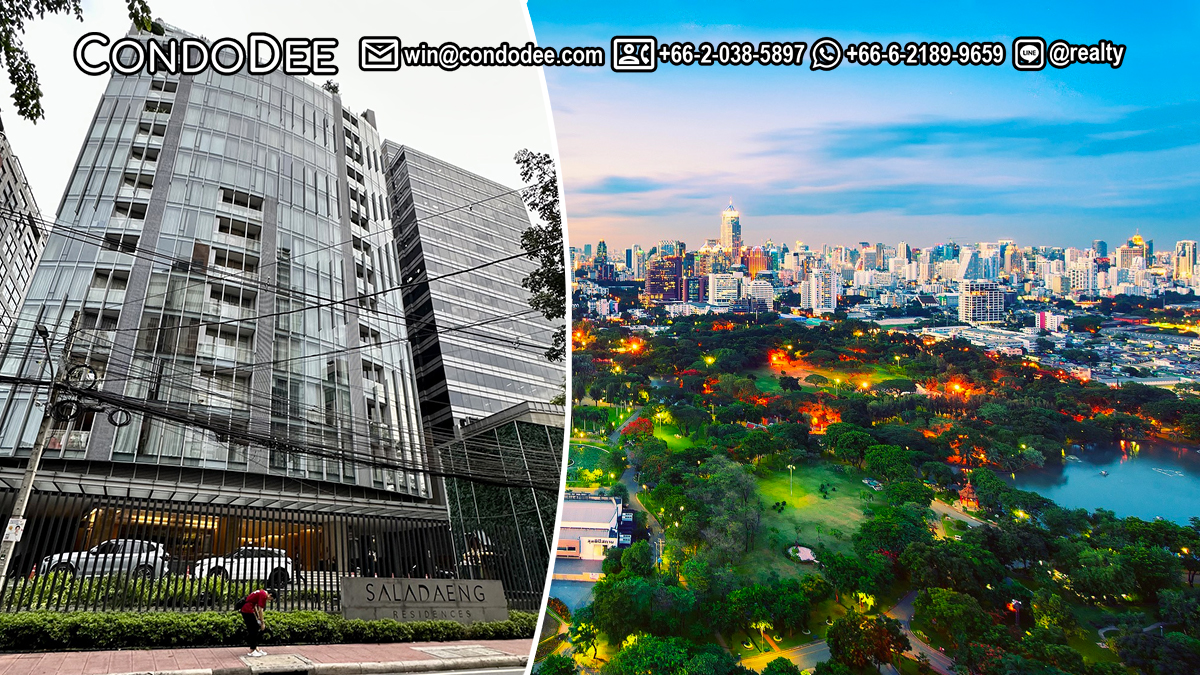 Saladaeng Residences near Lumpini Park is a luxury condo for sale in Silom in Bangkok CBD that comprises a single building having 132 apartments on 25 floors