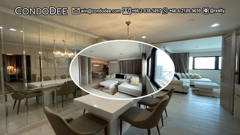 This Sathorn condo is located on the top floor (penthouse floor) of a popular Sathorn Gardens condominium near MRT Lumpini in Bangkok CBD