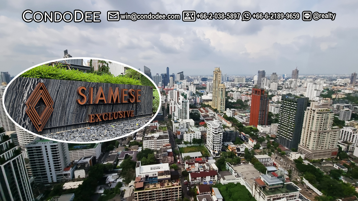 Siamese Exclusive Sukhumvit 31 luxury condo for sale in Bangkok was developed by Siamese Asset in 2019