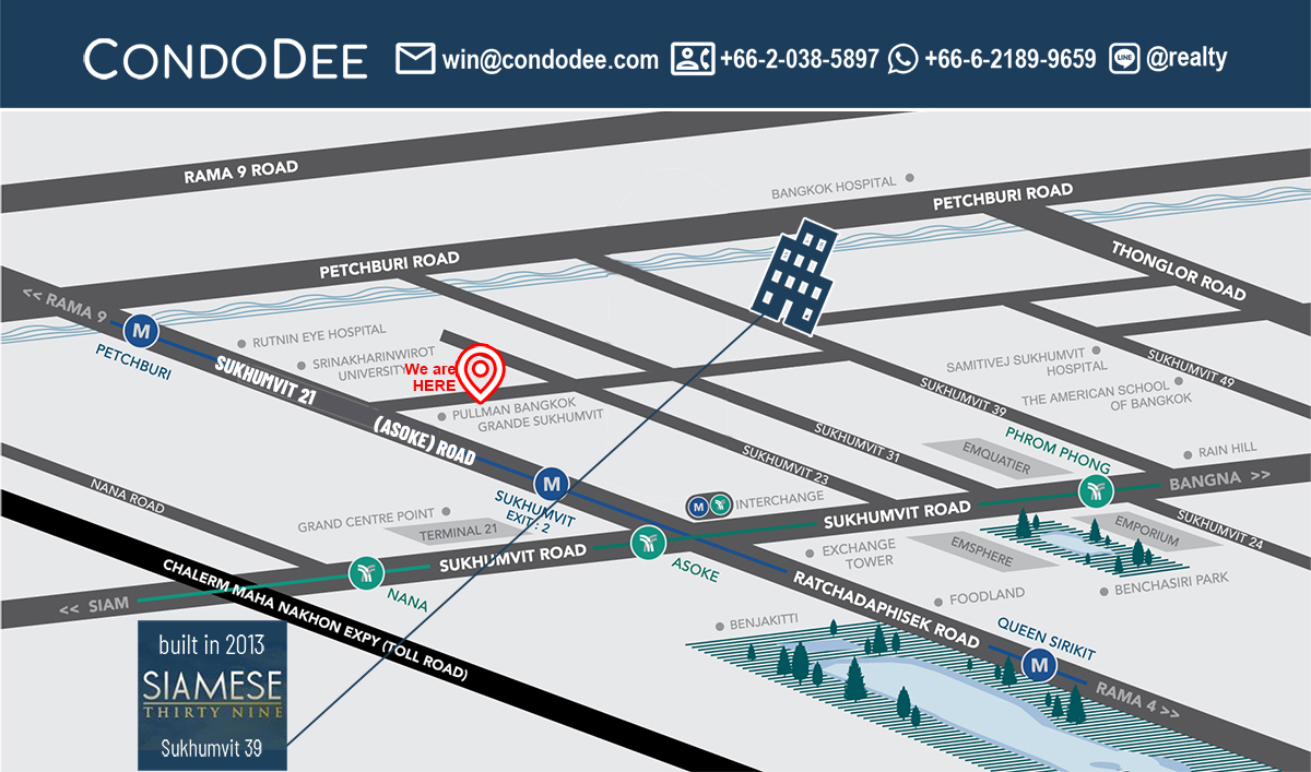 Siamese Thirty Nine condo for sale on Sukhumvit 39 in Phrom Phong Bangkok was developed by Siamese Asset in 2013