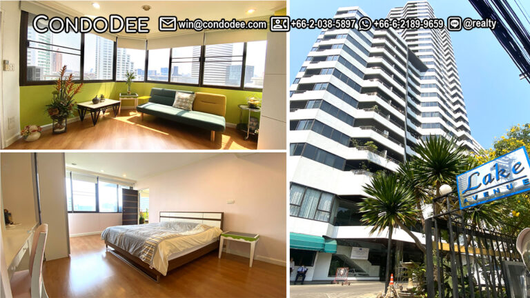 This spacious condo near BTS Asoke is available now in Lake Avenue Sukhumvit 16 condominium in Bangkok CBD