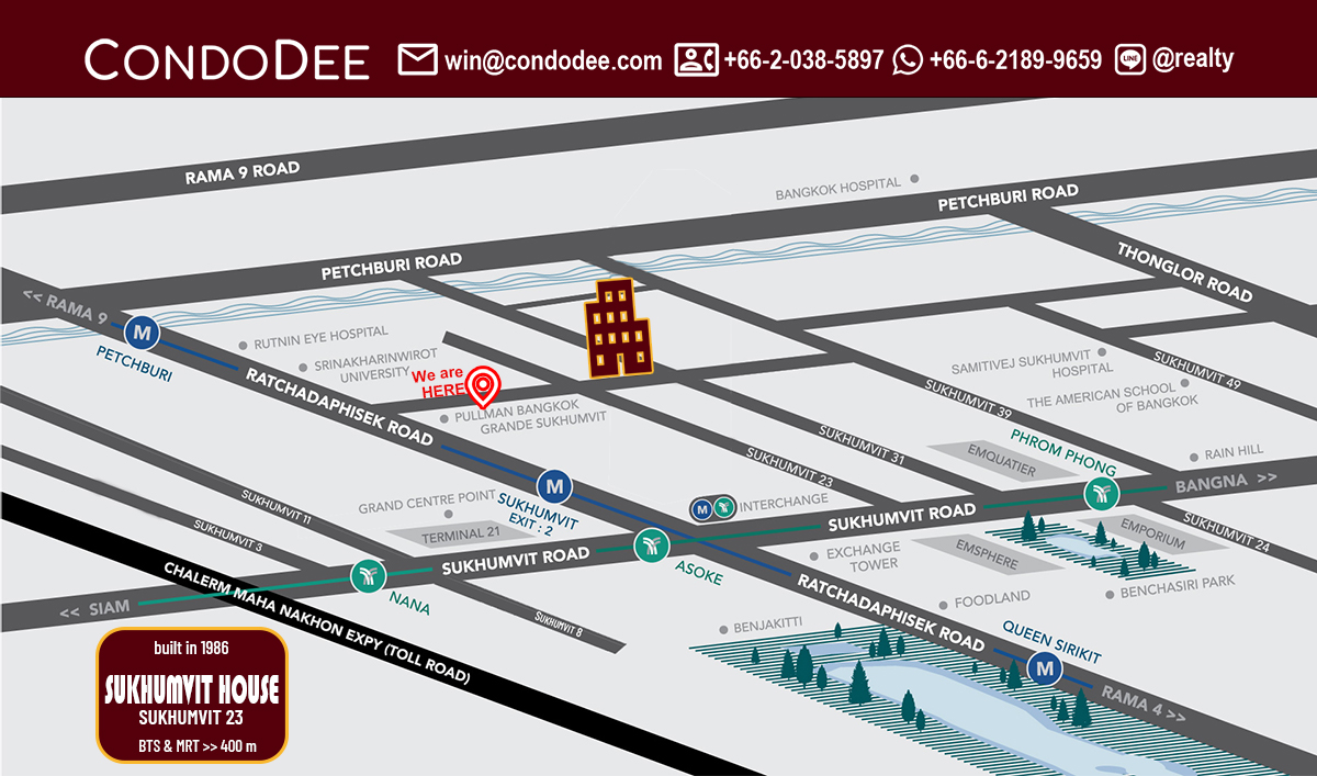 Sukhumvit House Sukhumvit 23 condo for sale in Bangkok CBD was built in 1986