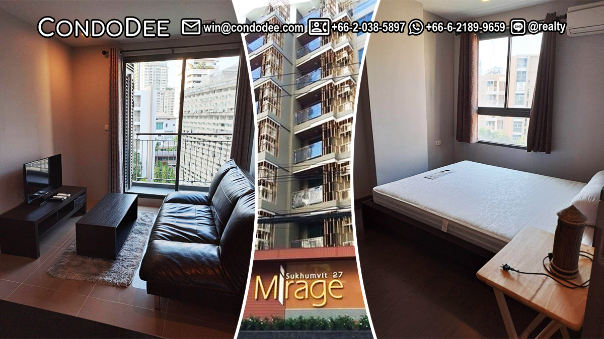 This Sukhumvit investment property is a condo for sale with a tenant in a popular Mirage Sukhumvit 27 condominium in Bangkok's most central area