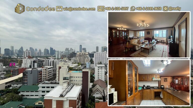 ThisSunset view condo for sale Omni Tower Nana with balconies and skyline | คอนโดวิวพระอาทิตย์ตก โอม์นิ ทาวเวอร์ นานา มีระเบียง