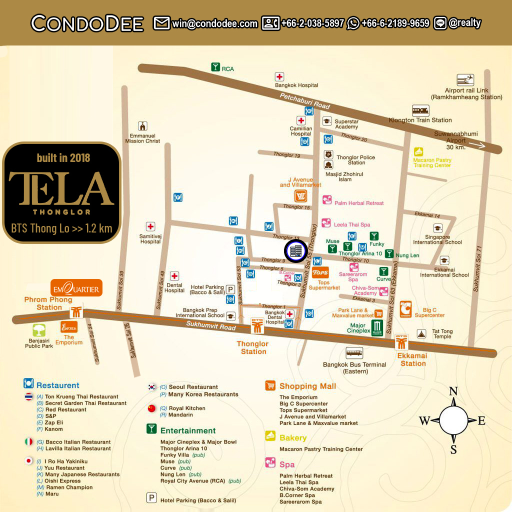 TELA Thonglor Luxury Bangkok Condominium Near BTS Thong Lo