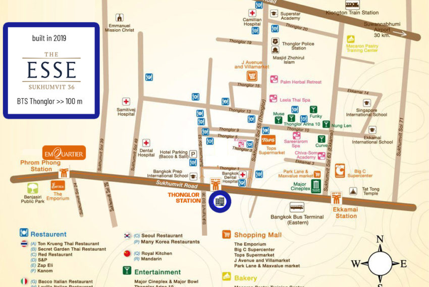 The Esse Sukhumvit 26 condo sale Bangkok map
