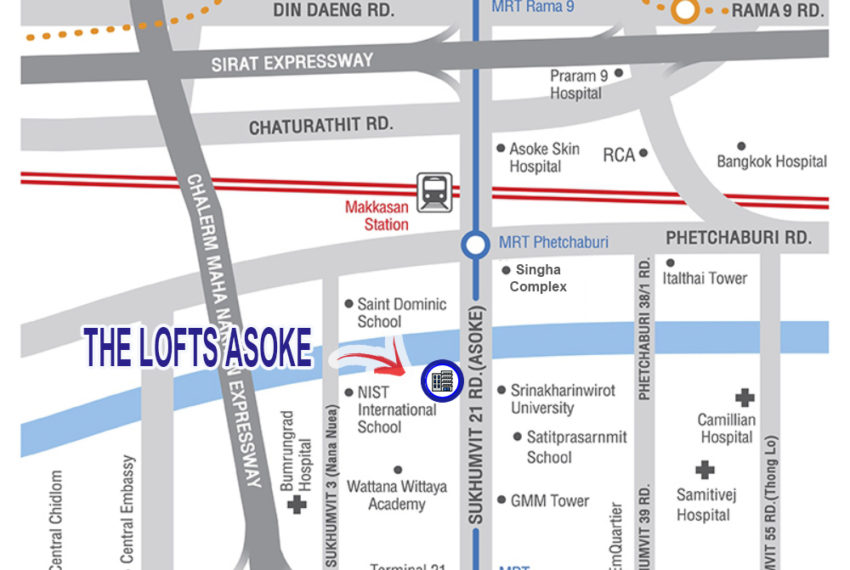 The Lofts Asoke condo - map