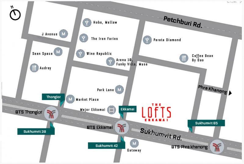 The Lofts Ekkamai condominium - map