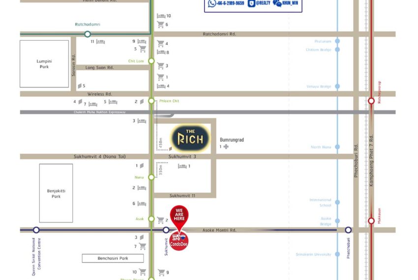 The Rich Ploenchit-Nana Luxury Condo Sale Bangkok map