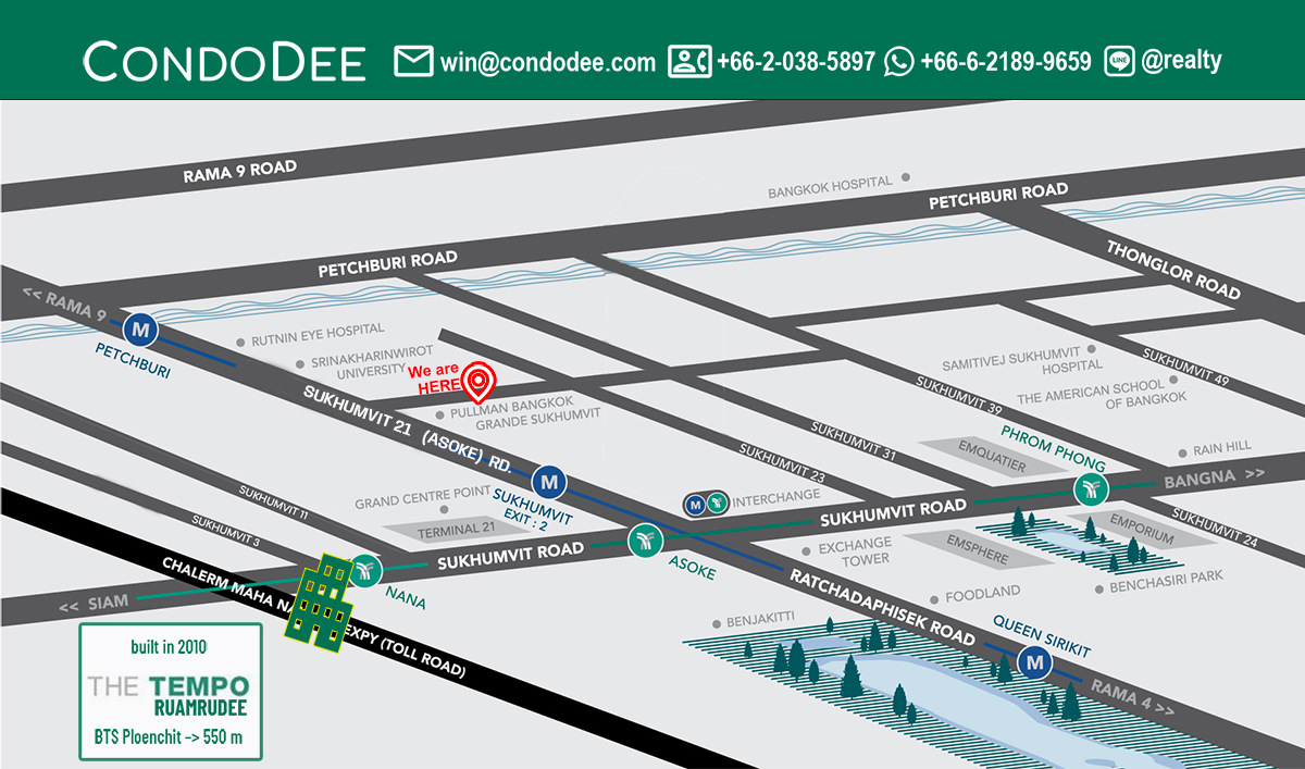 The Tempo Ruamrudee Ploenchit condo for sale Near BTS Ploenchit
