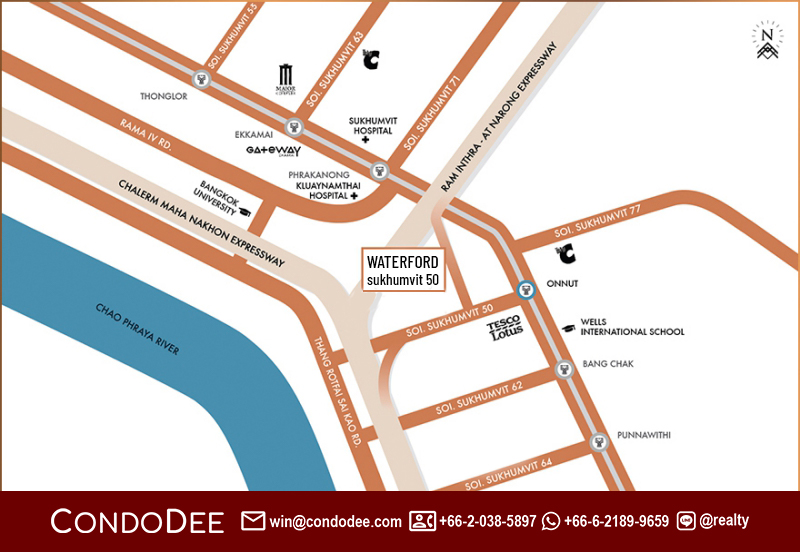 The Waterford Sukhumvit 50 On Nut condo for sale in Bangkok was developed in 2009