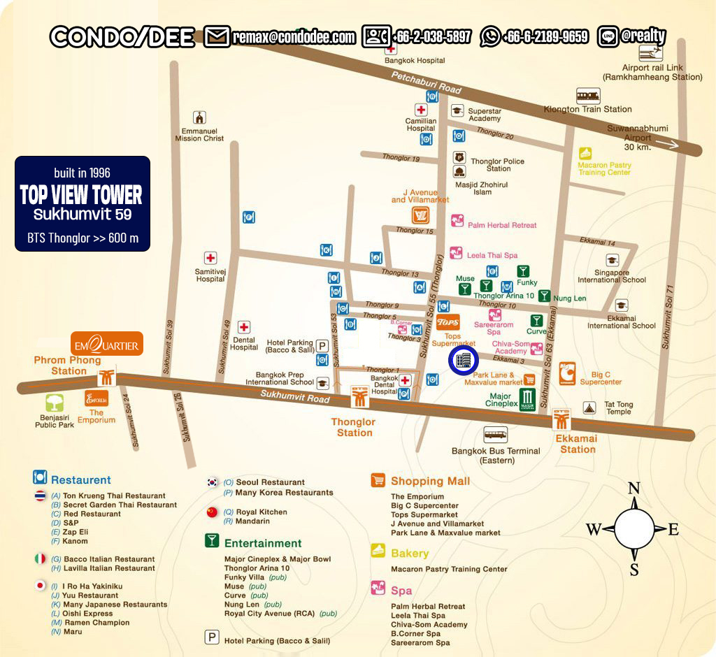 Top View Tower Condo For Sale In Bangkok Near BTS Thong Lo