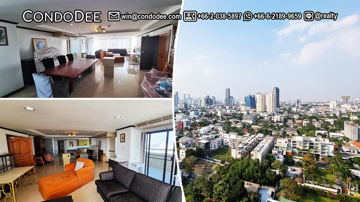 This is a unique condo on Ekkamai 12 that features an amazing panoramic 270-deg greenery view from a high floor of a popular Casa Viva condominium in Bangkok CBD