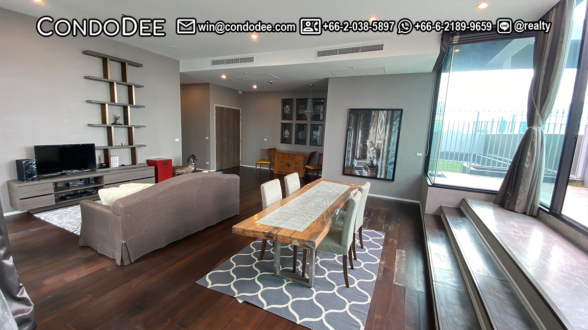 This unique condo with a private terrace is available now on a high floor at The Capital Ekamai-Thonglor condominium on Phetchaburi Road in Bangkok