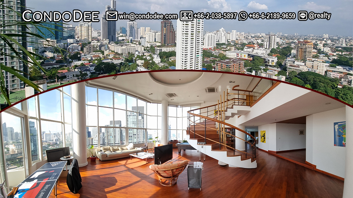 This unique duplex on Sukhumvit 59 is available now in the Moon Tower condominium in Bangkok CBD