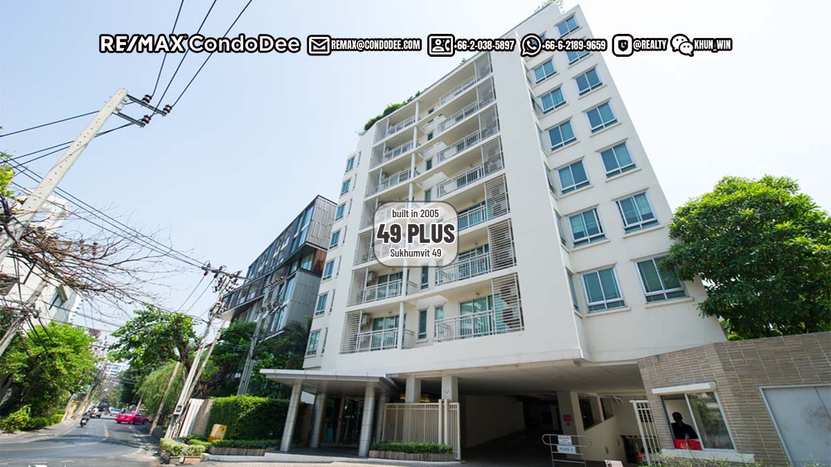 Plus 49 low-rise Bangkok condo for sale on Sukhumvit 49 near Samitivej Hospital was built in 2005.