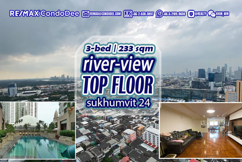 Large Bangkok Condo 2 Living Rooms - River View